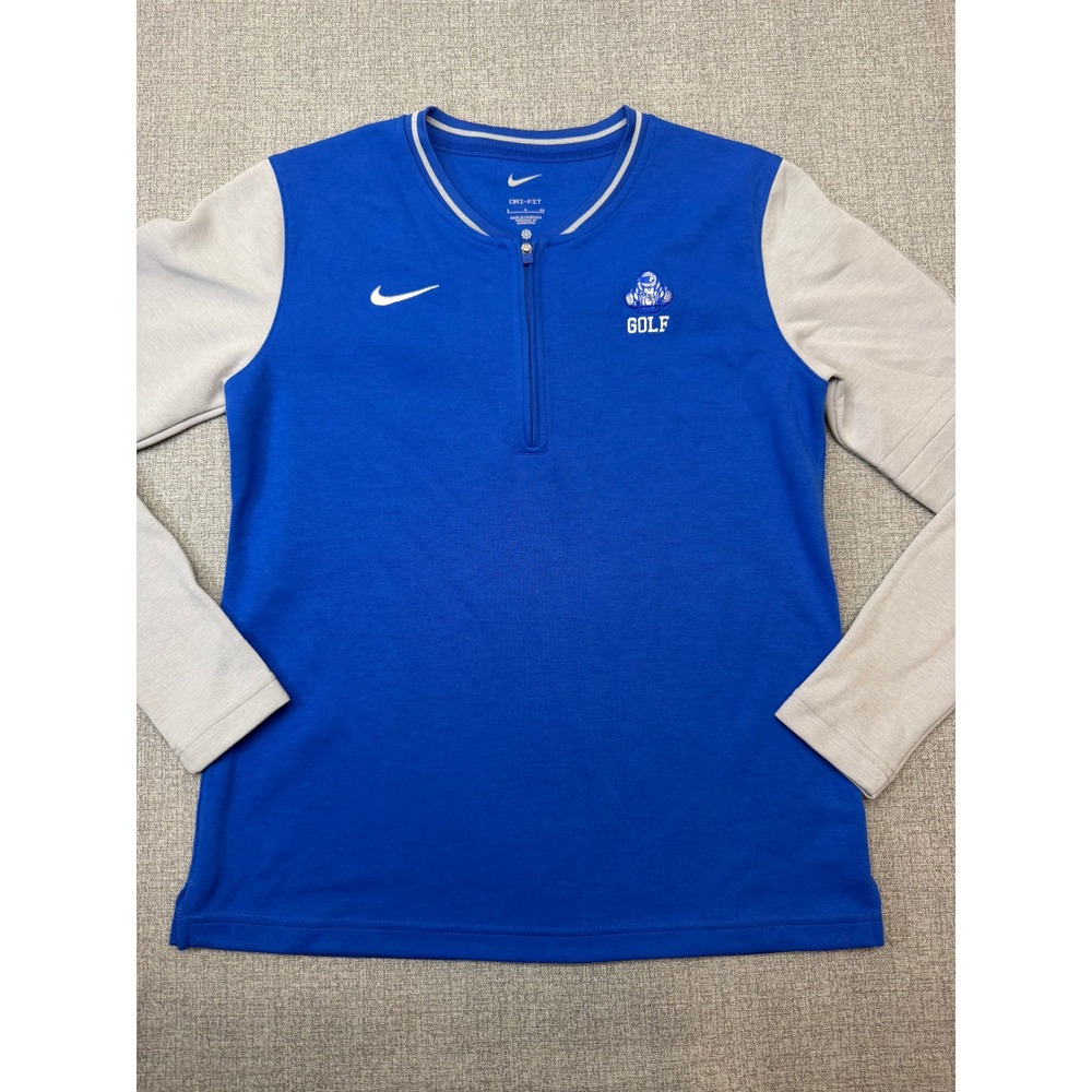 Nike Women's Dri-FIT Colorblock 1/4-Zip Pullover Jacket Sweater Sz S FJ9572-493